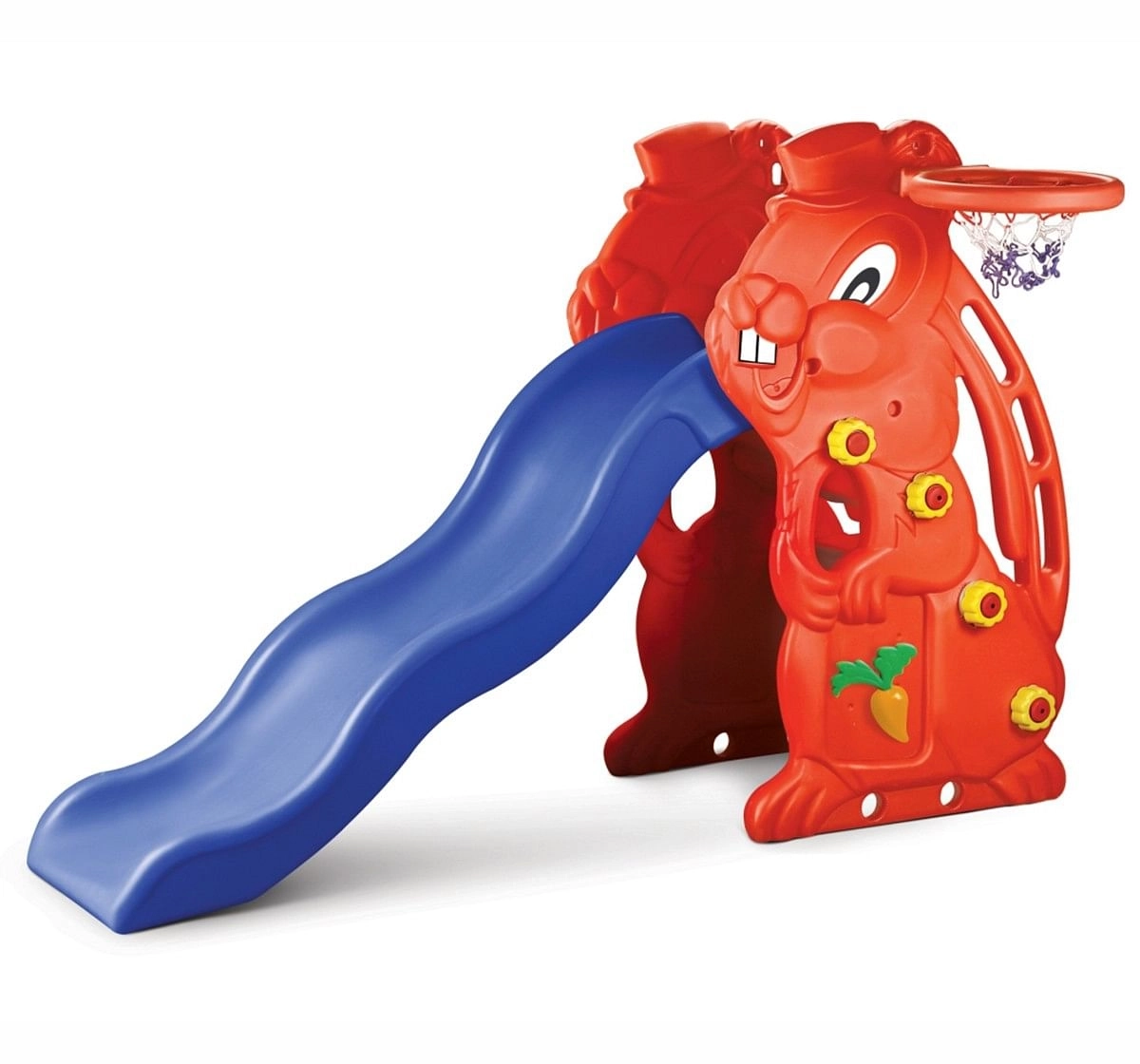 Ok Play Rabbit Slide for Kids Garden Slider with Basket Ball Ring Multicolor 3Y+