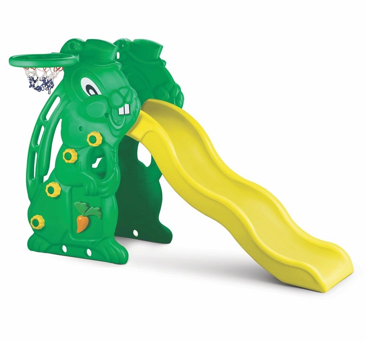 Ok Play Rabbit Slide for Kids Garden Slider with Basket Ball Ring Multicolor 3Y+