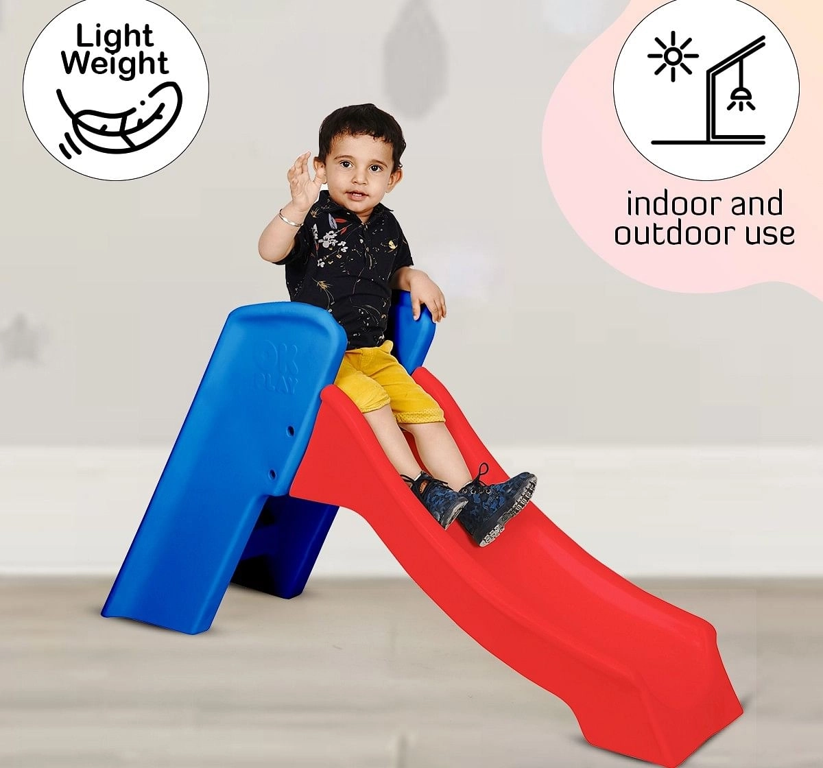 Ok Play Slide Ladder Kids Babies Slide Multicolor 18M+