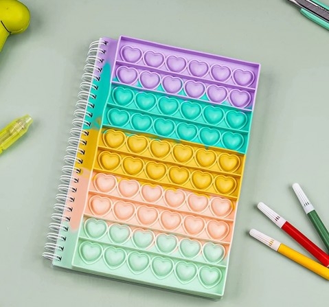 Pop It Spiral Journal Notebook/Diary by Hamster London for School Kids, Writing Book for Kids, Multicolour, 3Y+