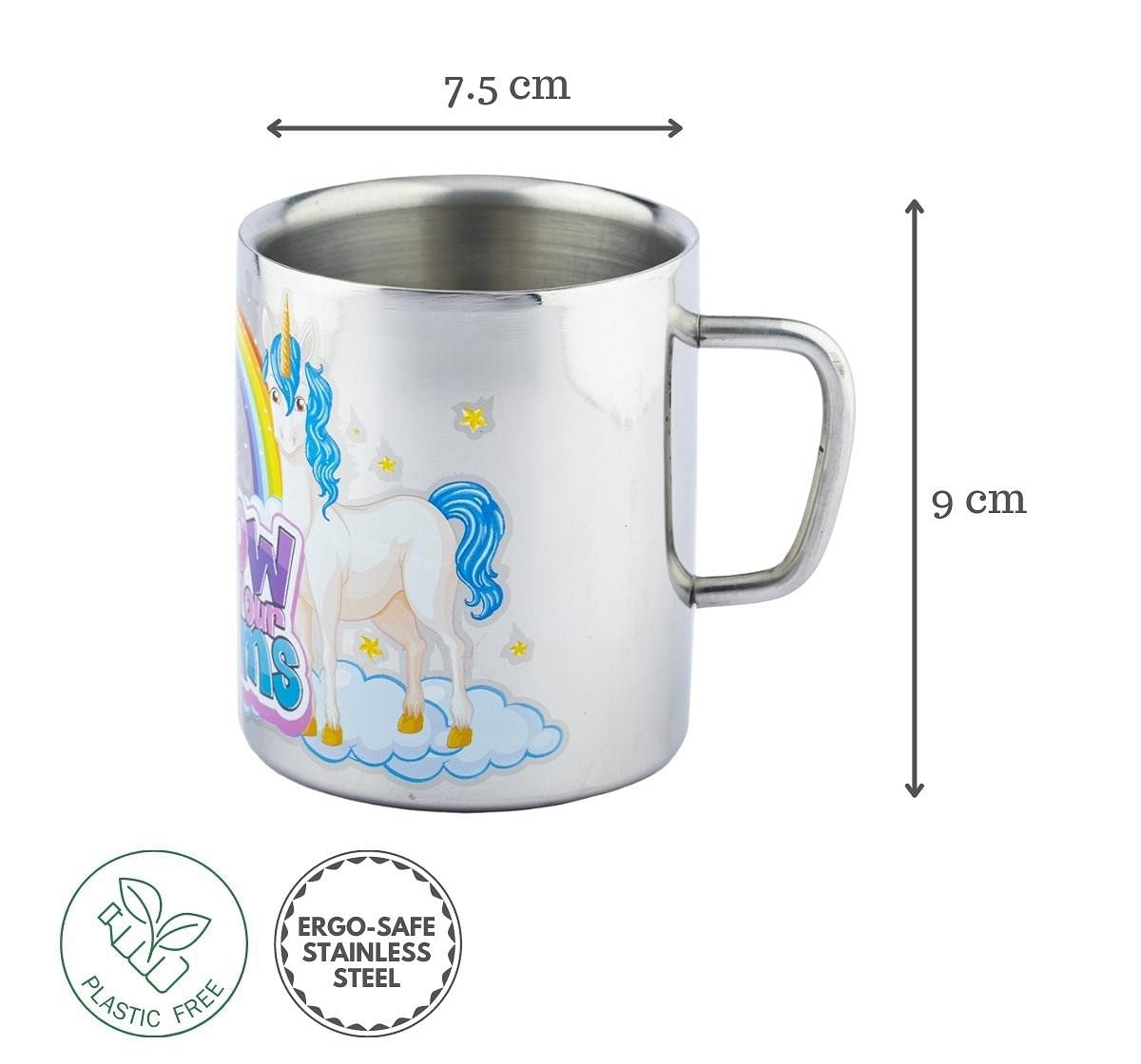 Ramson Unicorn Ergo Safe Coloured Double Wall Mug Silver 2Y+