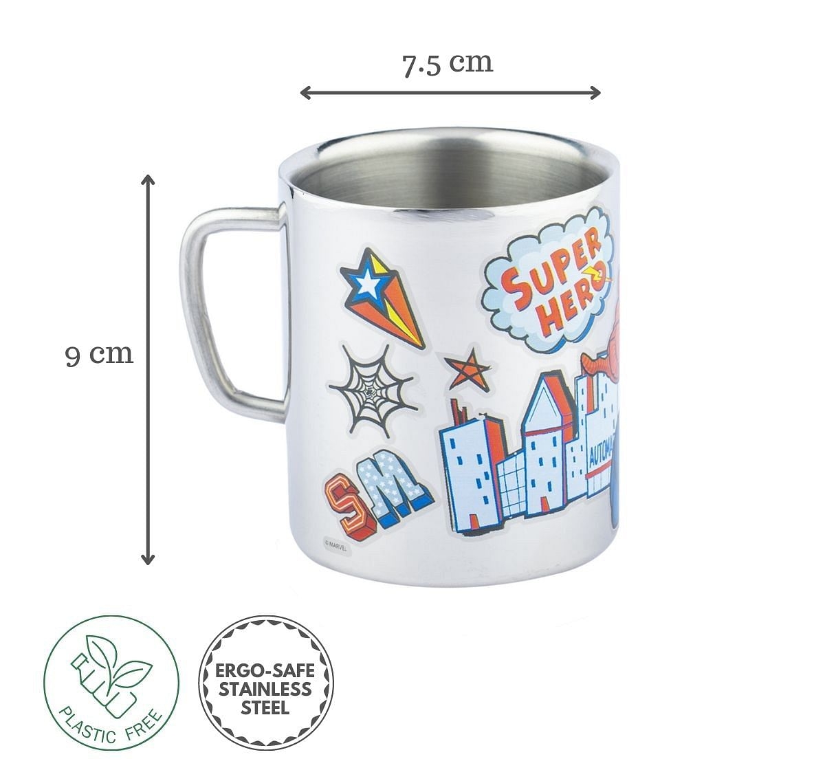 Ramson Spiderman Ergo Safe Coloured Double Wall Mug Silver 2Y+