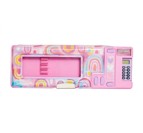 Smiggle Bright Side Pop Out Pencil Case with Calculator for Kids 3Y+, Pink