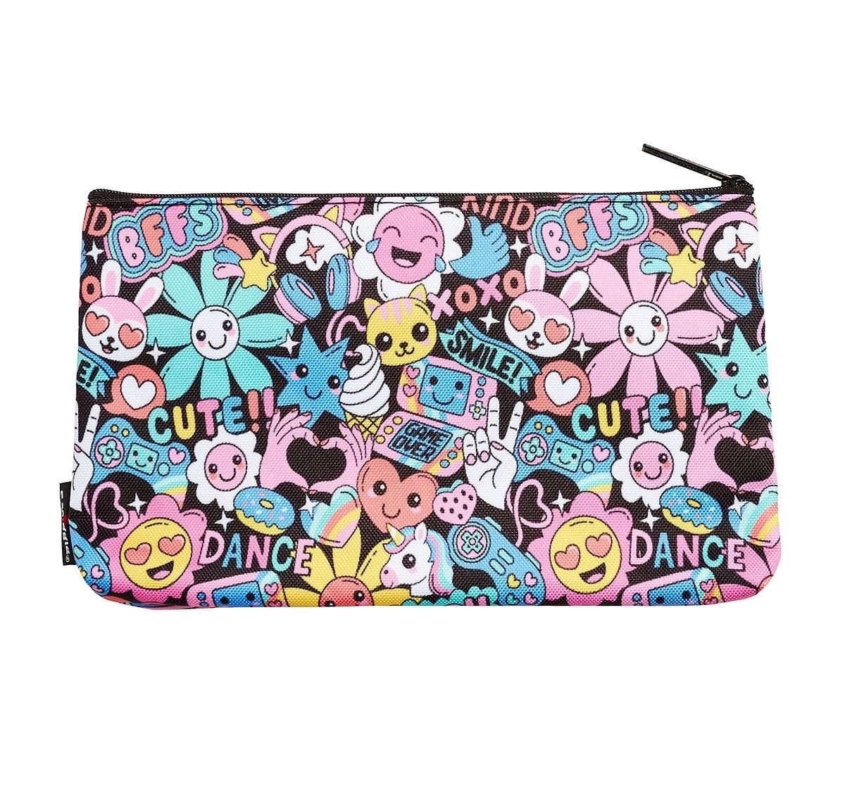Smiggle Bright Side All Rounder Id Pencil Case for Kids 3Y+, Black
