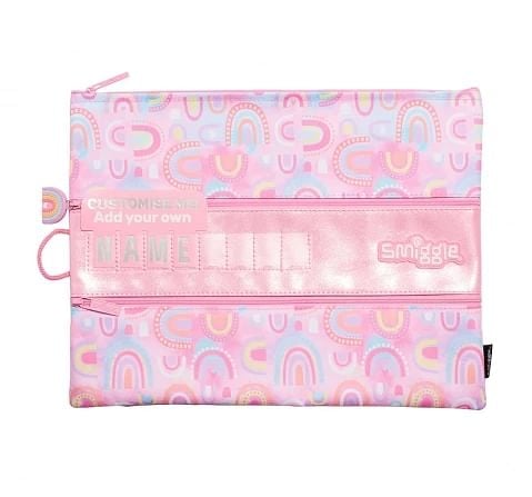 Smiggle Bright Side A4 Id Pencil Case for Kids 3Y+, Pink