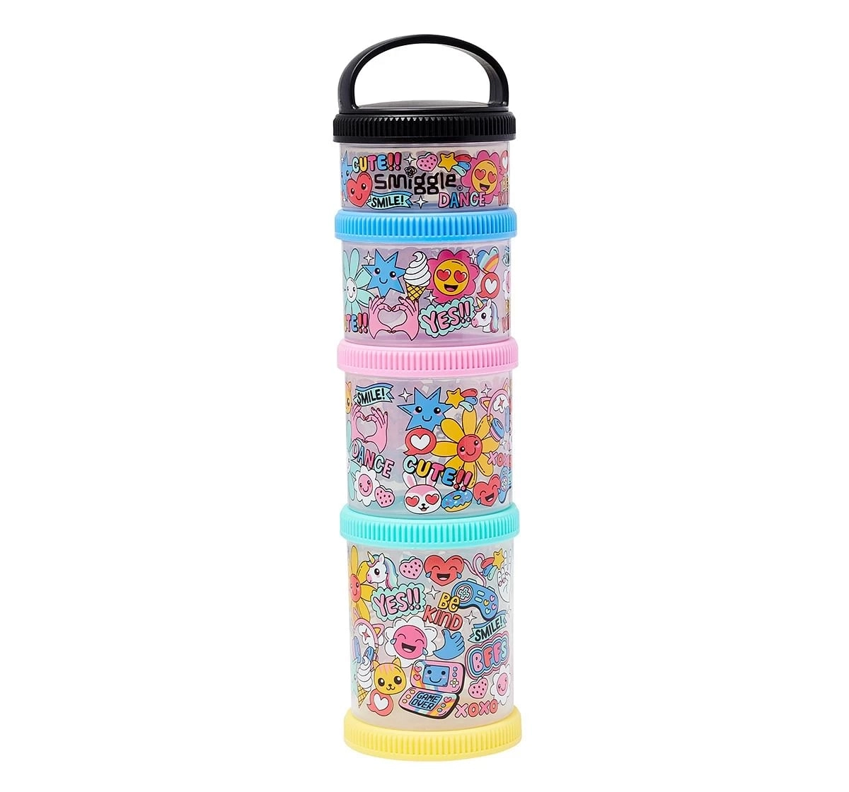 Smiggle Bright Side Snack Containers Box for Kids 3Y+, Black