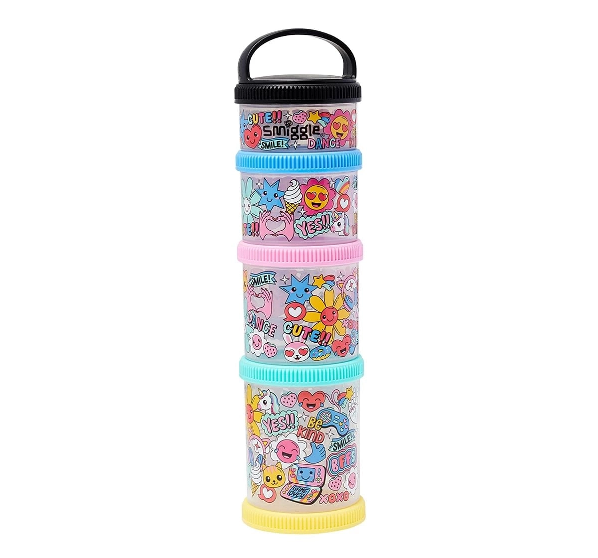 Smiggle Bright Side Snack Containers Box for Kids 3Y+, Black