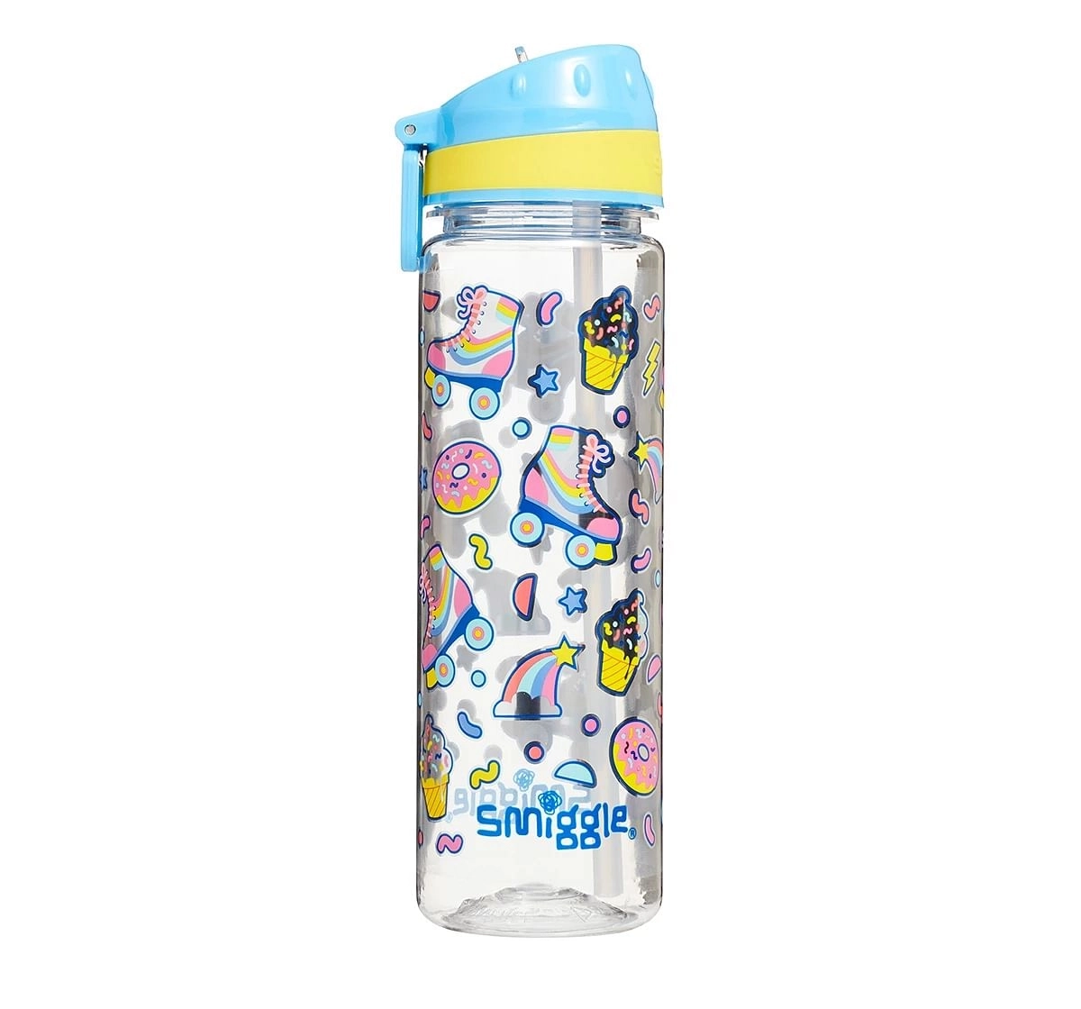 Smiggle Bright Side Drink Bottle 650ml School Wear for Kids 3Y+, Multicolour