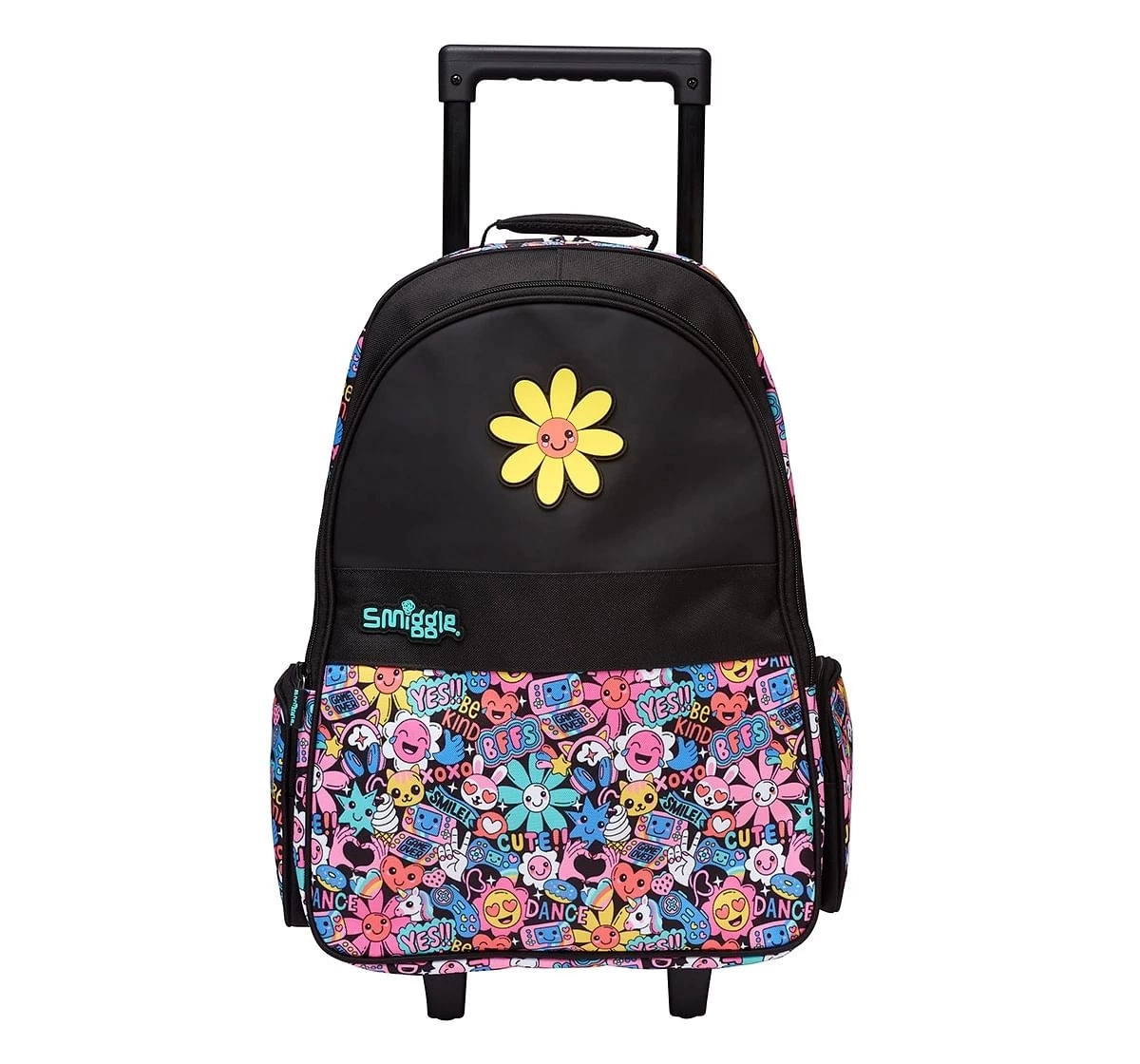 Smiggle Bright Side Trolley With Light Up Wheels for Kids 3Y+, Black