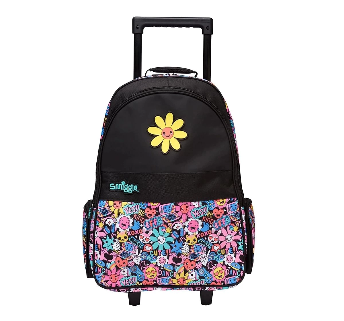 Smiggle Bright Side Trolley With Light Up Wheels for Kids 3Y+, Black