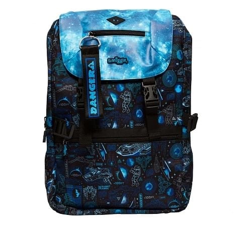 Smiggle Bright Side Foldover Attachable Colourful Printed Bag for Kids, 18 inches, 3Y+
