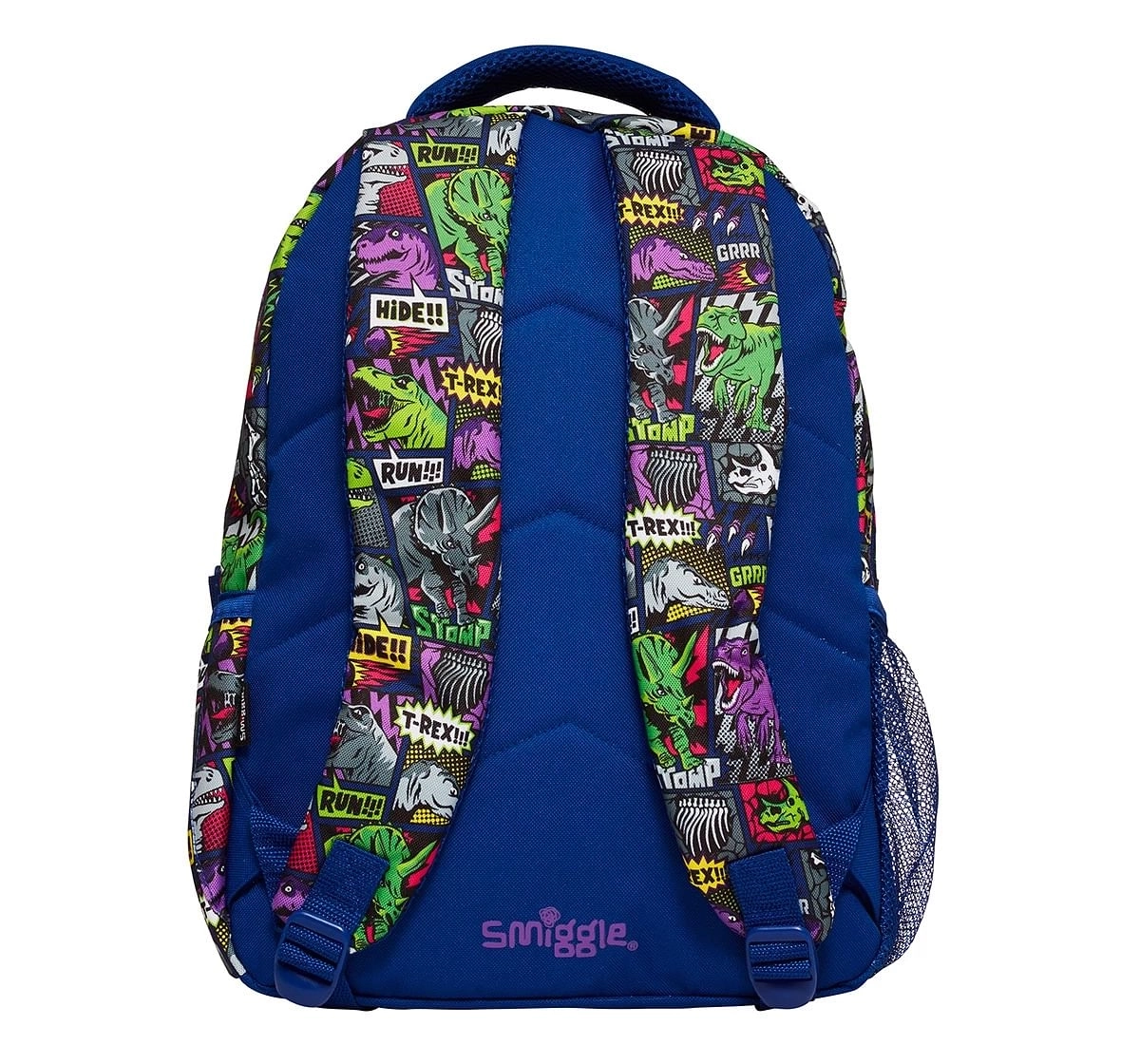 Smiggle Bright Side Classic Attachable Colourful printed bag for Kids 3Y+, Blue