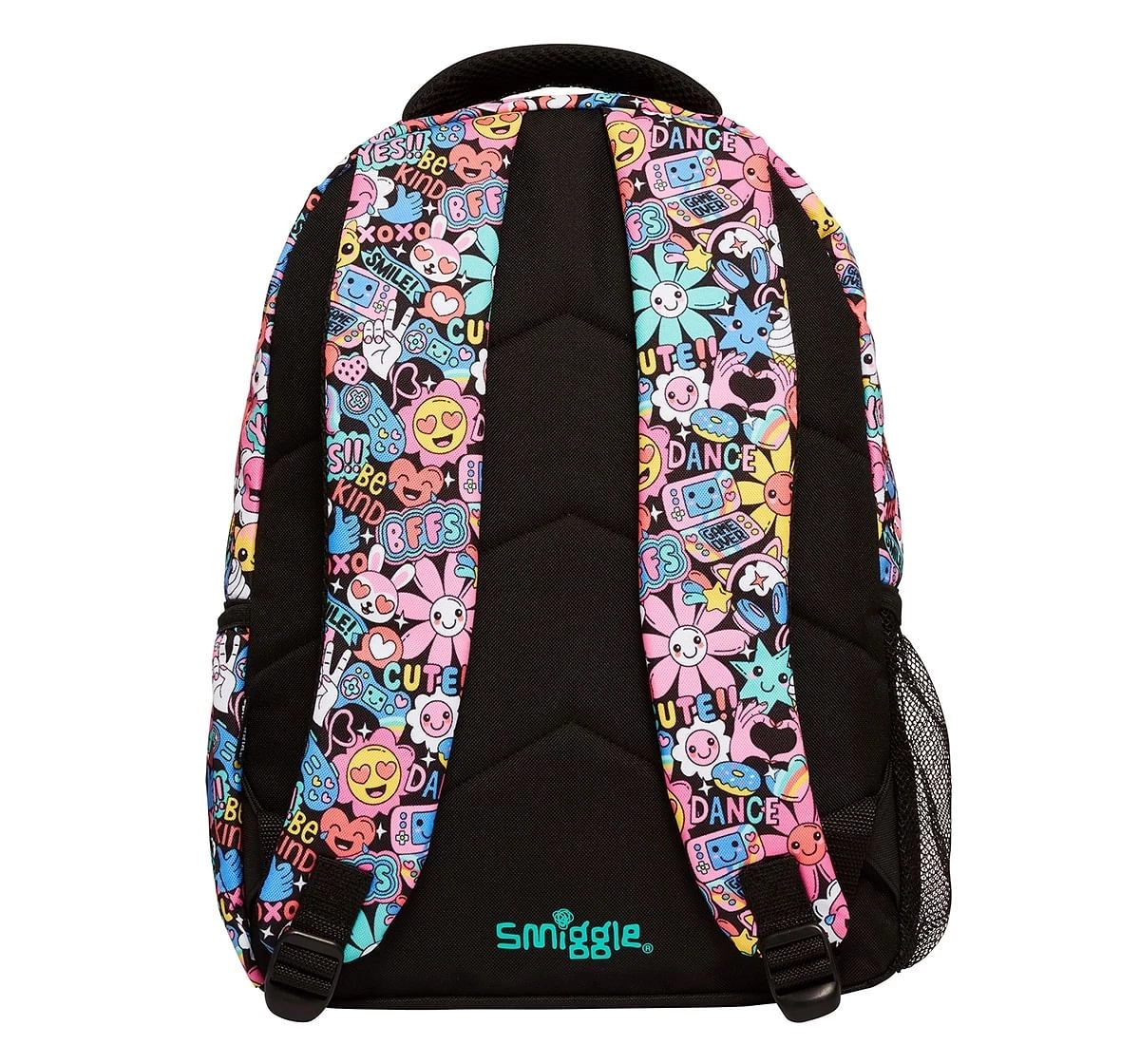 Smiggle Bright Side Classic Attachable Colourful printed bag for Kids 3Y+, Multicolour