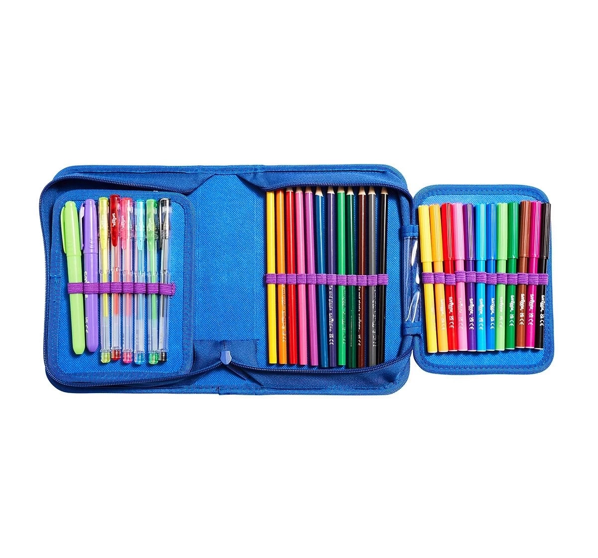 Smiggle Bright Side Midi Stationery Kit for Kids 3Y+, Blue