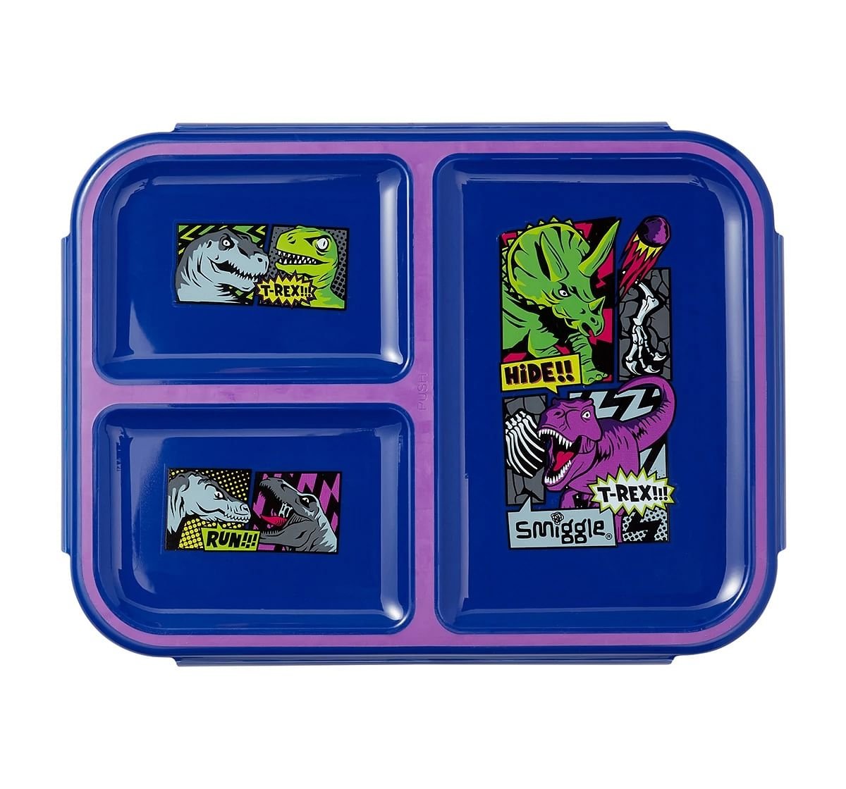 Smiggle Bright Side Trio Boost Lunch Box for Kids 3Y+, Blue