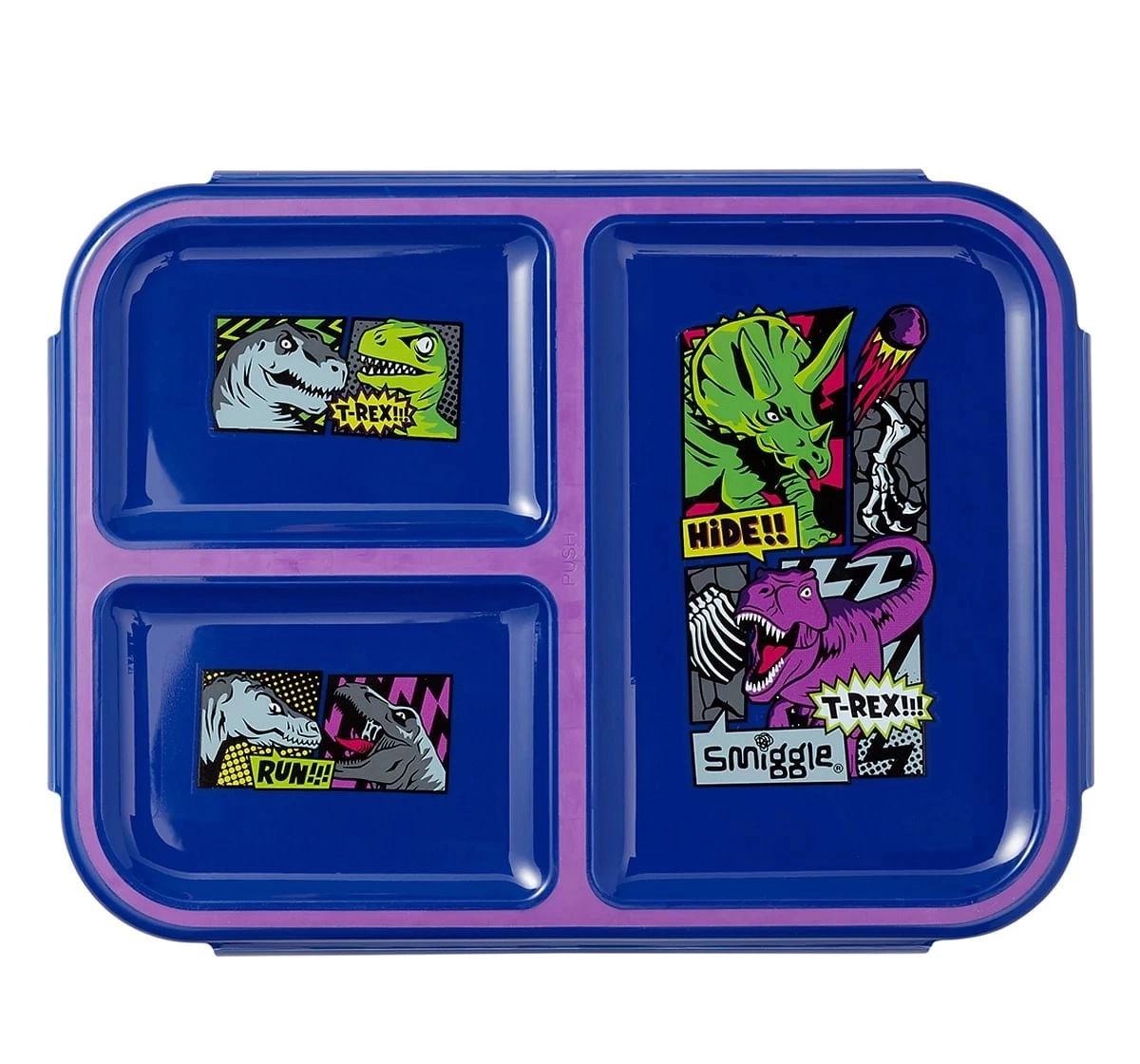 Smiggle Bright Side Trio Boost Lunch Box for Kids 3Y+, Blue