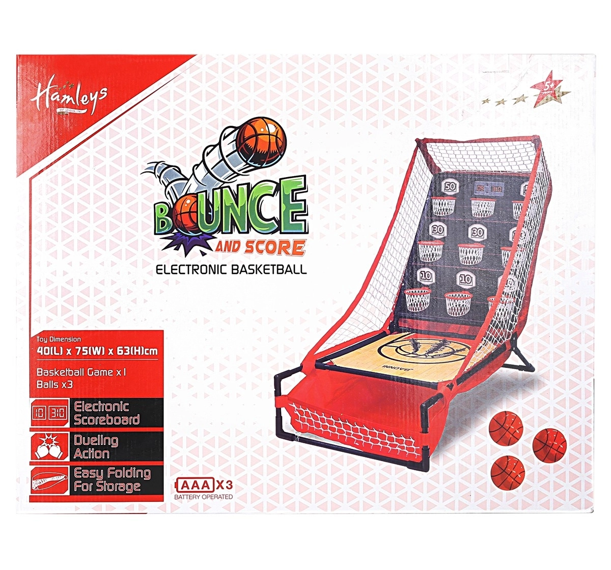 Hamleys Electronic Basket Ball Indoor Sports for Kids 5Y+, Multicolour