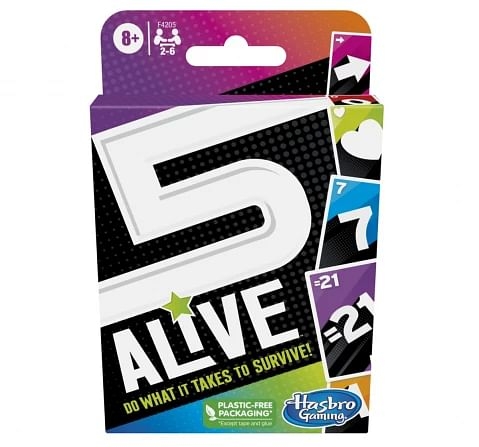 Hasbro Gaming 5 Alive Card Game, Fast Paced Game for Kids and Families, Easy to Learn, Fun Family Game, Card Game for 2-6 Players, Multicolor, 8Y+