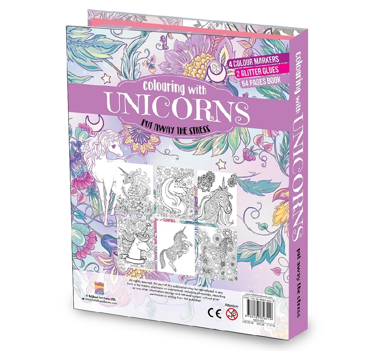Hellofriend Books Extra large Unicorn Colouring Kit with Hard cover folder Multicolor 4Y+