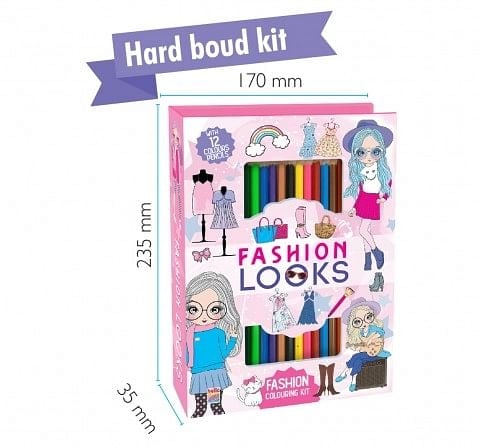Hellofriend Books Fashion Look Small Doodle Art Kit with Hard cover folder Multicolor 4Y+