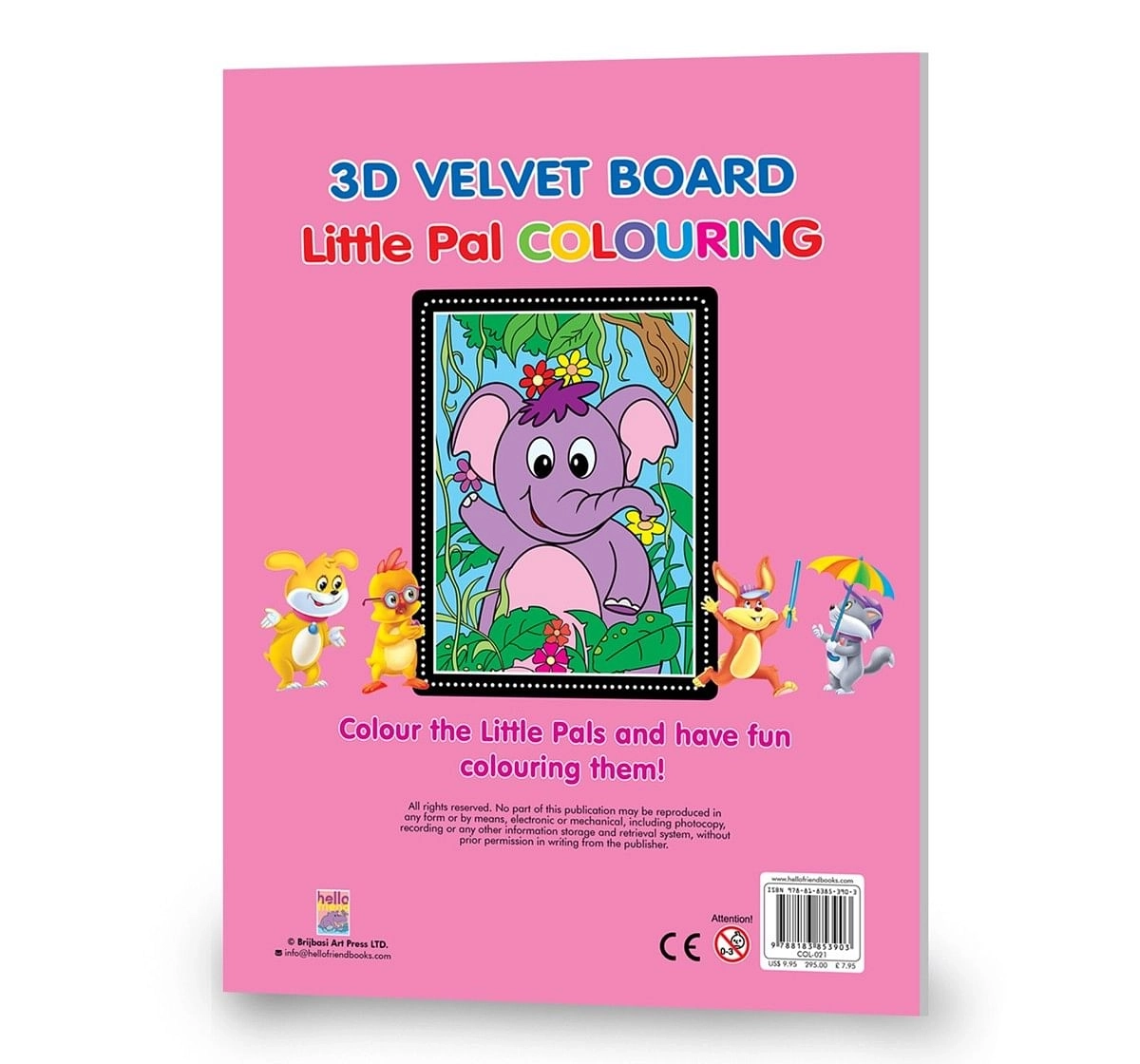 Hellofriend Books 3D Elephant Velvet Flocking Board Book Multicolor 5Y+