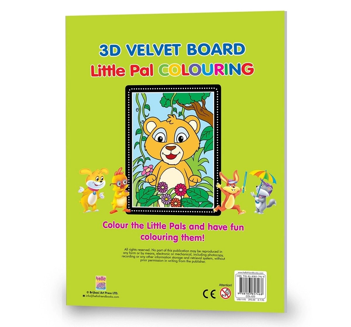 Hellofriend Books 3D Bear Velvet Flocking Board Book Multicolor 5Y+