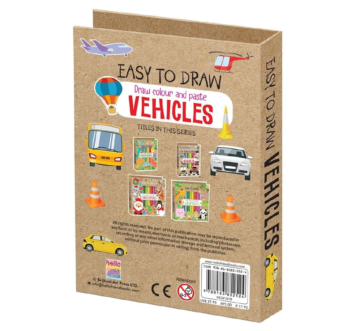 Hellofriend Books Vehicle Craft Kit Easy to Draw Hard Cover Multicolor 4Y+