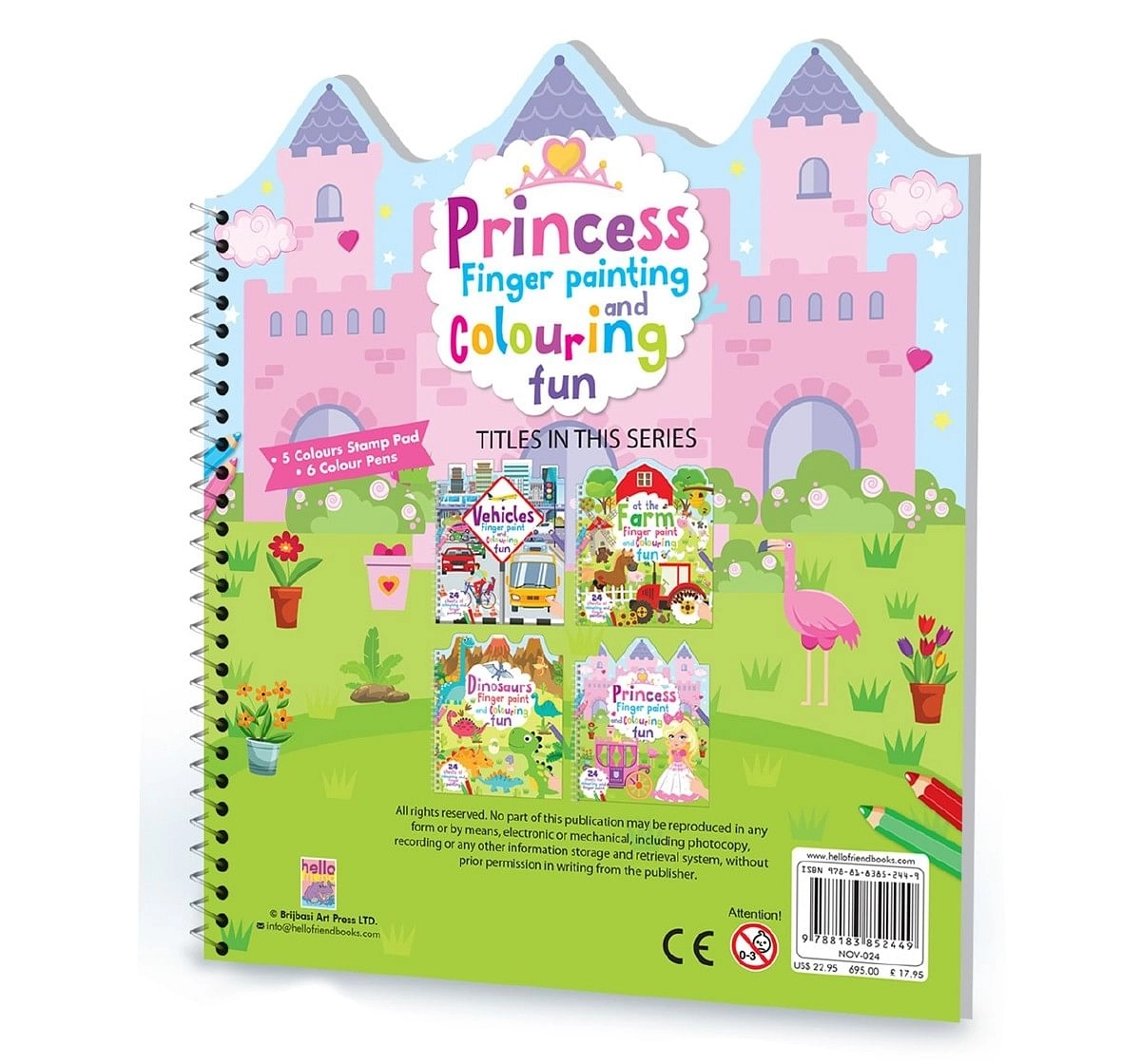 Hellofriend Books Princess Finger Painting Colouring Hard Cover Multicolor 4Y+