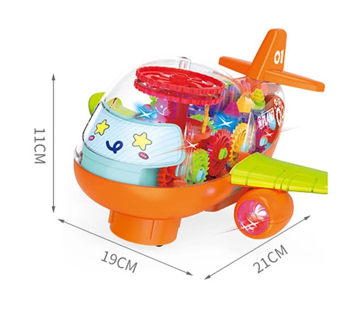 Rowan Gear Musical Plane Light & Sound Toy for Kids 2Y+, Multicolour