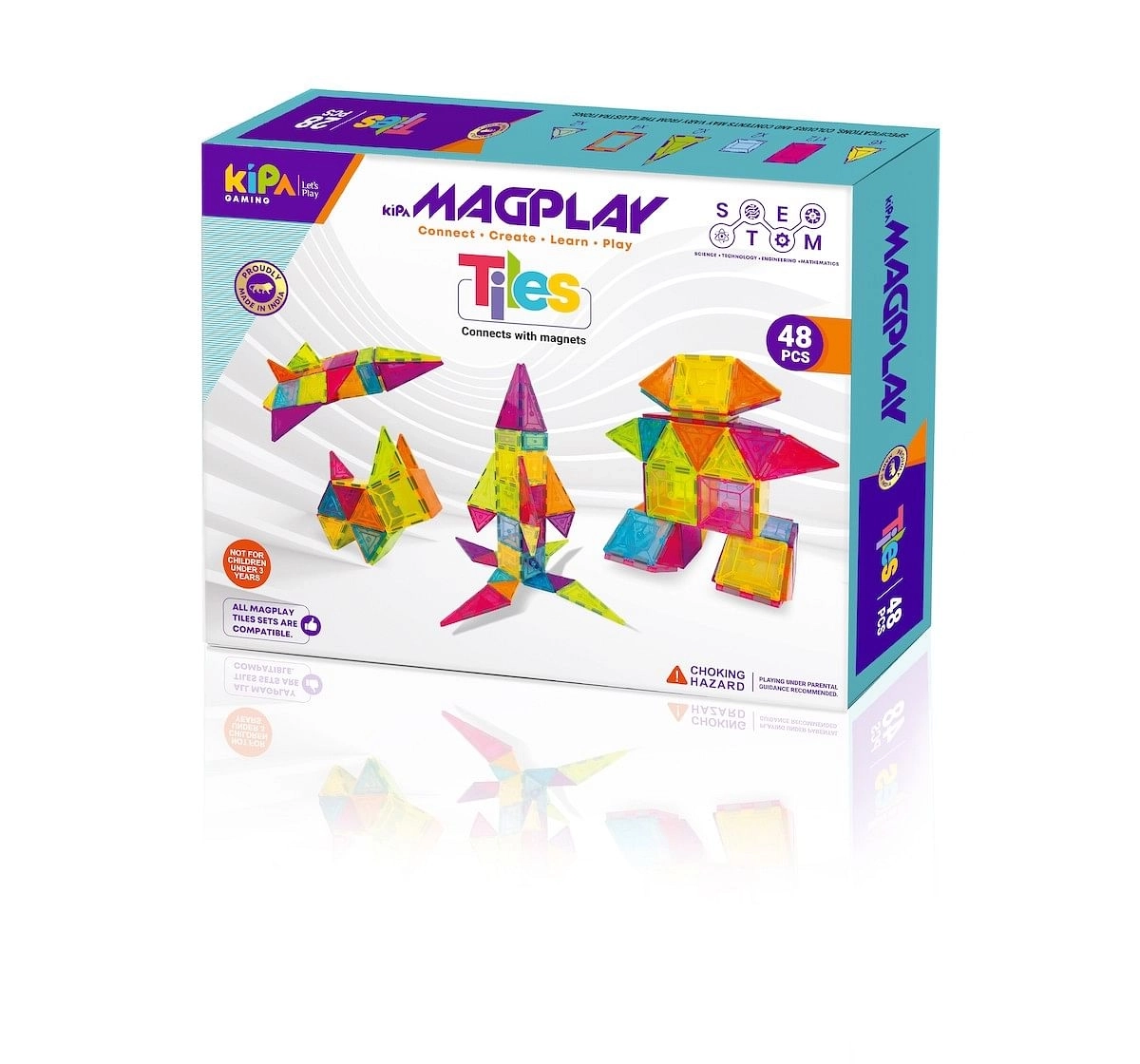 Kipa MagPlay Tiles 48 pieces Learning Educational Toy Multicolor 3Y+