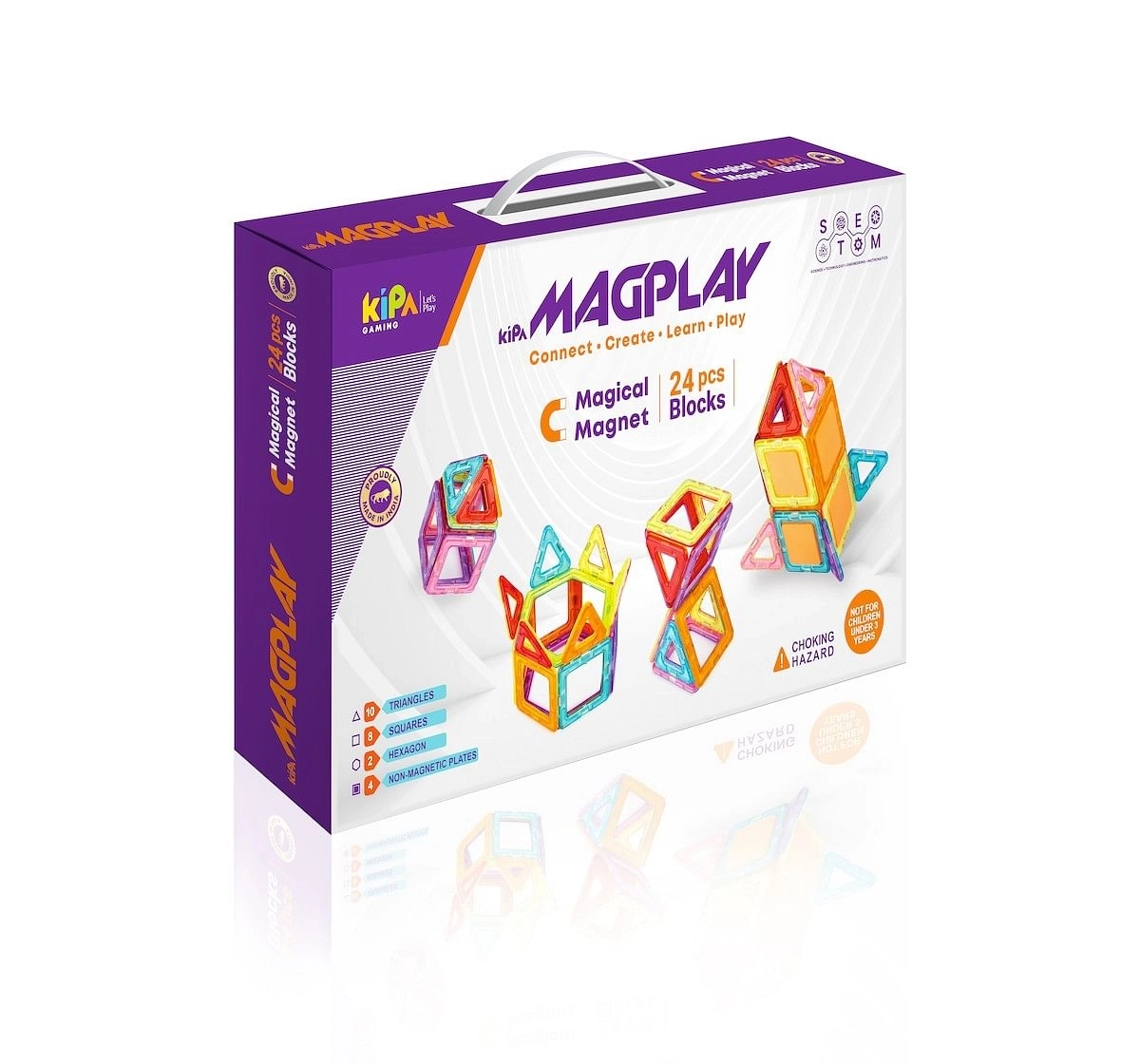 Kipa MagPlay Magnetic Blocks 24 pieces Puzzle for Great Learning Multicolor 3Y+
