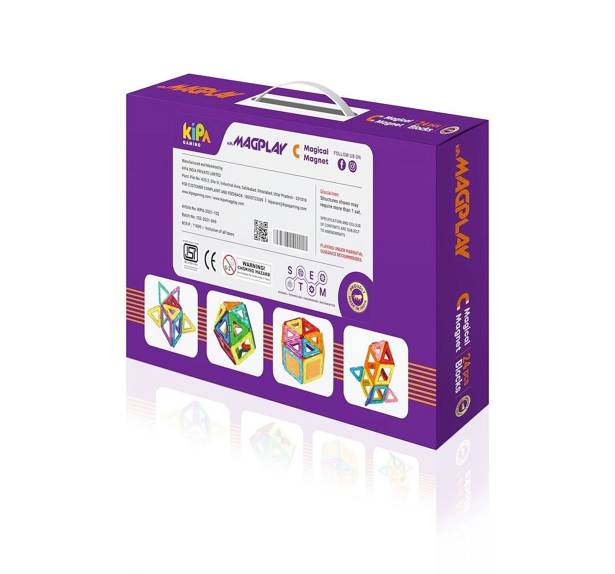 Kipa MagPlay Magnetic Blocks 24 pieces Puzzle for Great Learning Multicolor 3Y+