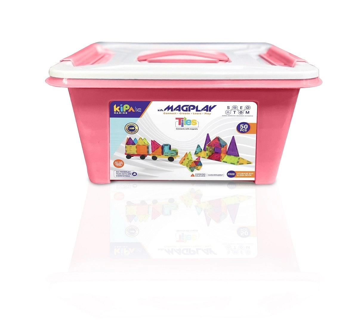 Kipa MagPlay Tiles 50 pieces Container Puzzle for Great Learning Multicolor 3Y+