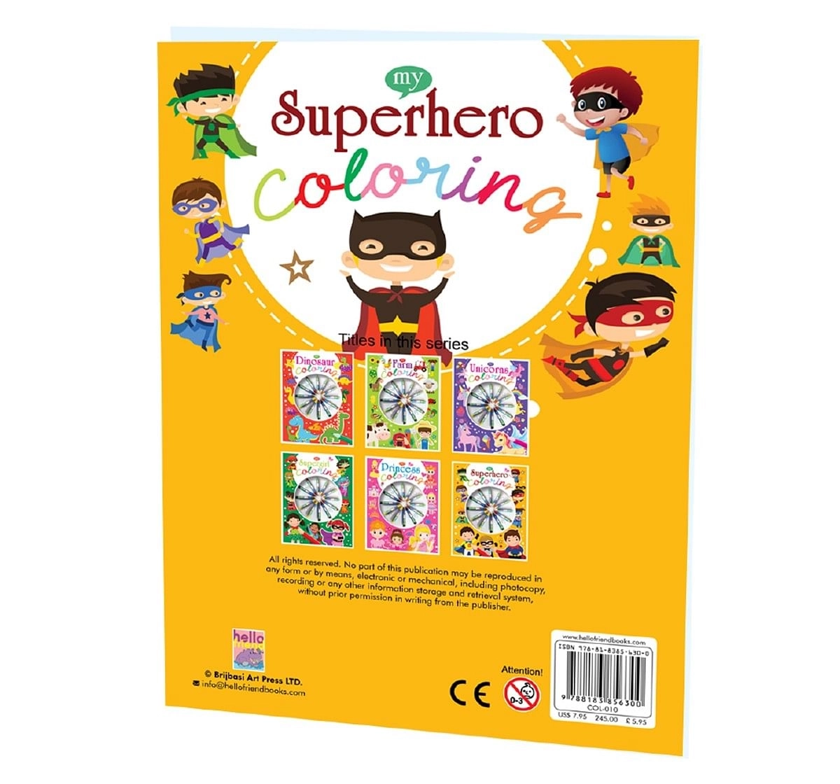 Hellofriend Books Superhero Colouring Book for kids Multicolor 4Y+