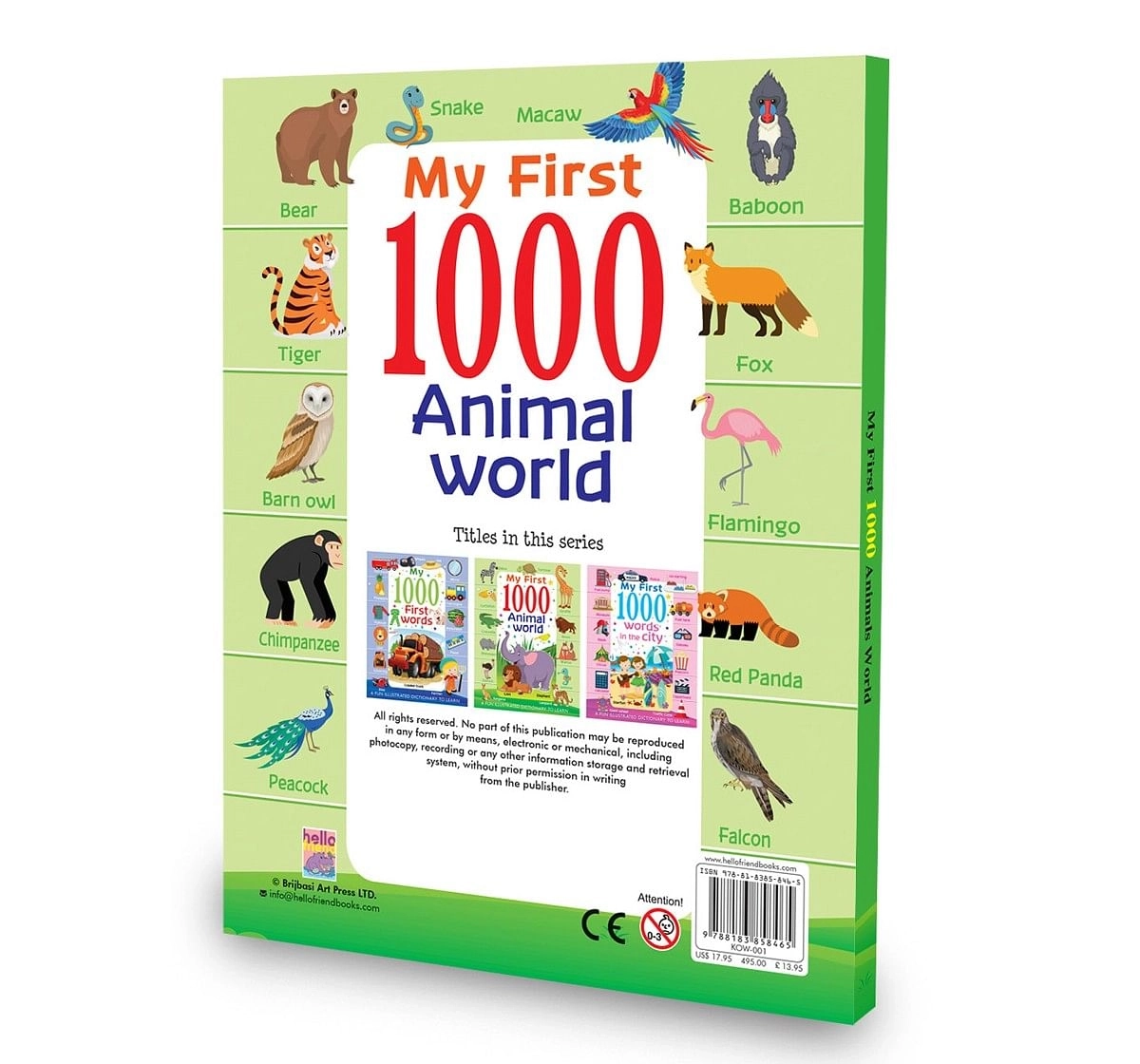 Hellofriend Books My First 1000 words Animals Hard Cover Book Multicolor 5Y+