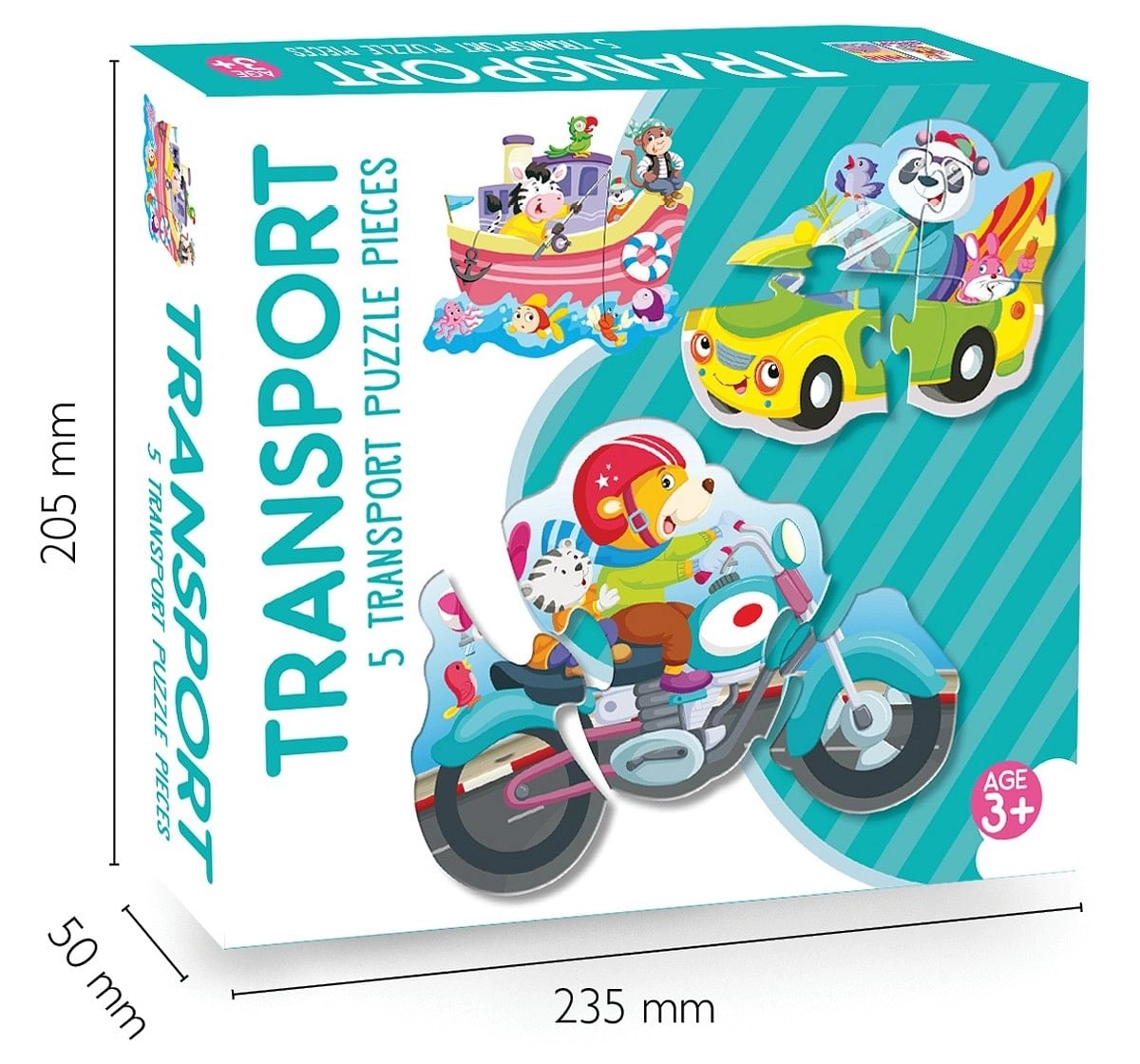 Hellofriend Books Transport Puzzle Hard Cover Box Multicolor 4Y+