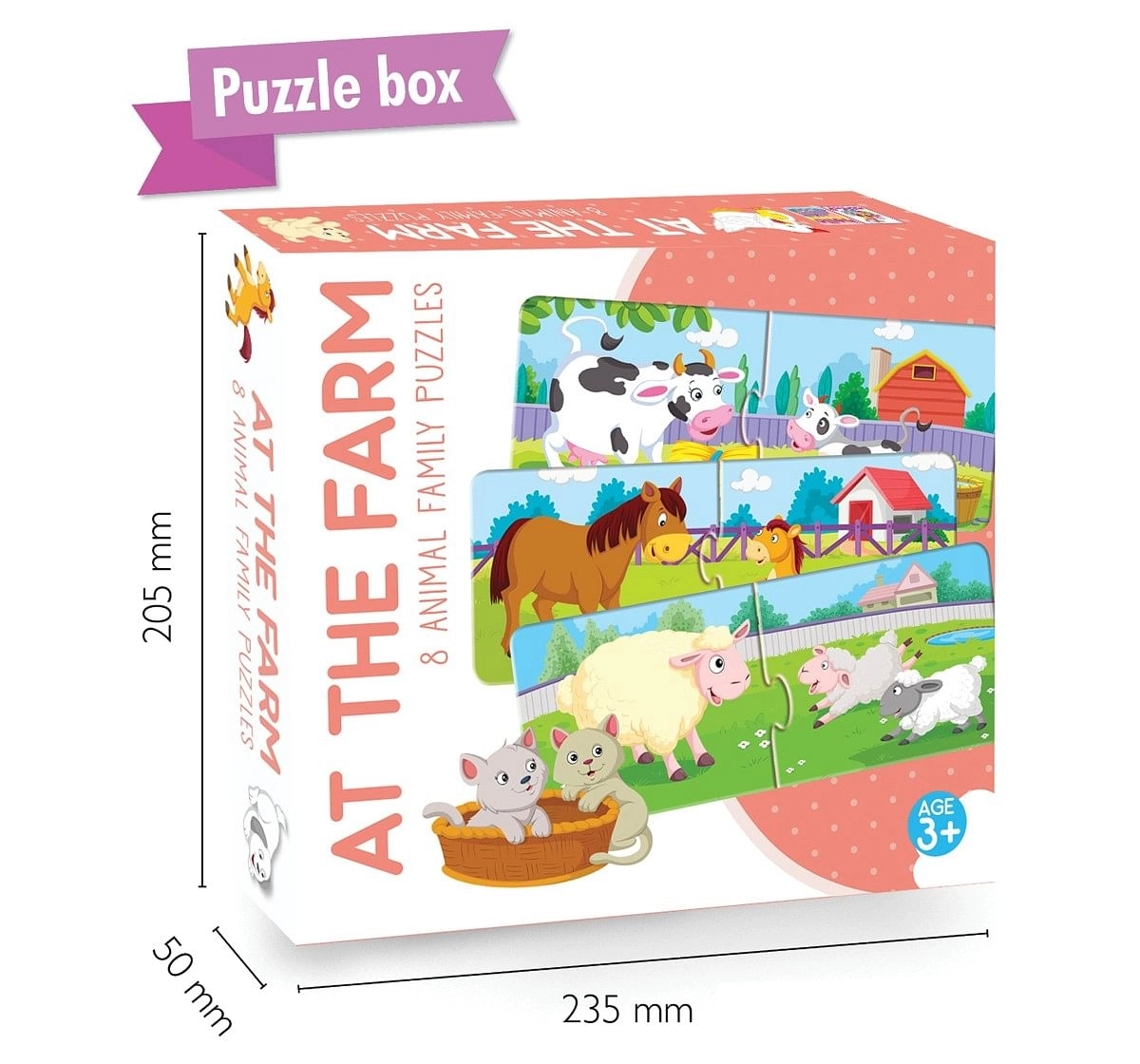 Hellofriend Books At The Farm Puzzle Box Hard Cover Box Multicolor 4Y+