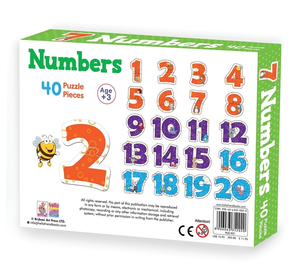 Hellofriend Books Numbers Puzzle Box Hard Cover Box Multicolor 4Y+