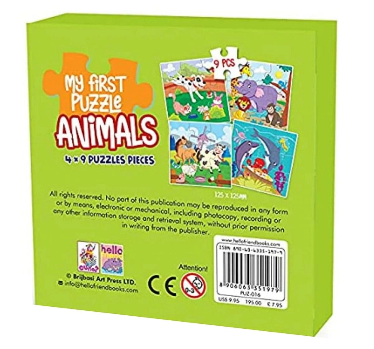 Hellofriend Books My First Puzzle Animals Hard Cover Box Multicolor 5Y+