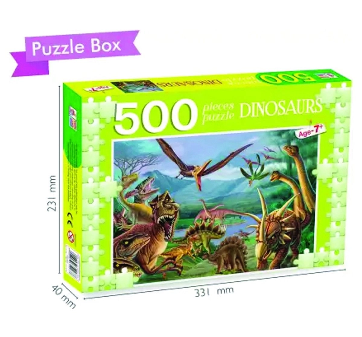 Hellofriend Books 500 Pieces Dinosaurs Puzzle Box Hard Cover Box Multicolor 5Y+