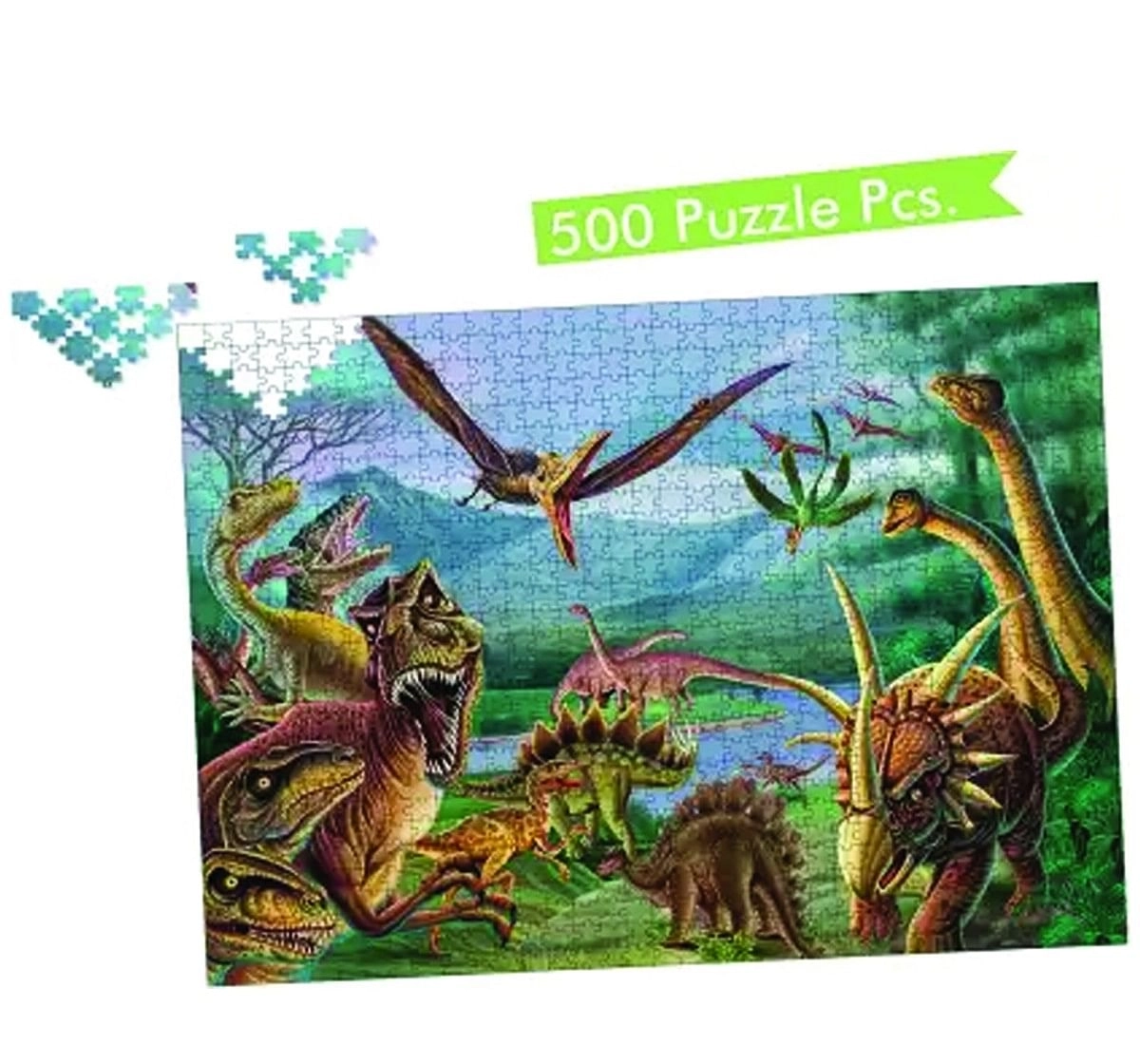 Hellofriend Books 500 Pieces Dinosaurs Puzzle Box Hard Cover Box Multicolor 5Y+