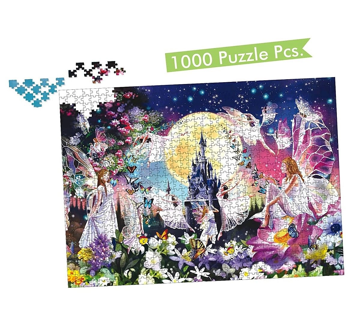 Hellofriend Books 1000 Pieces Fairy Kingdom Puzzle Box Hard Cover Box Multicolor 5Y+