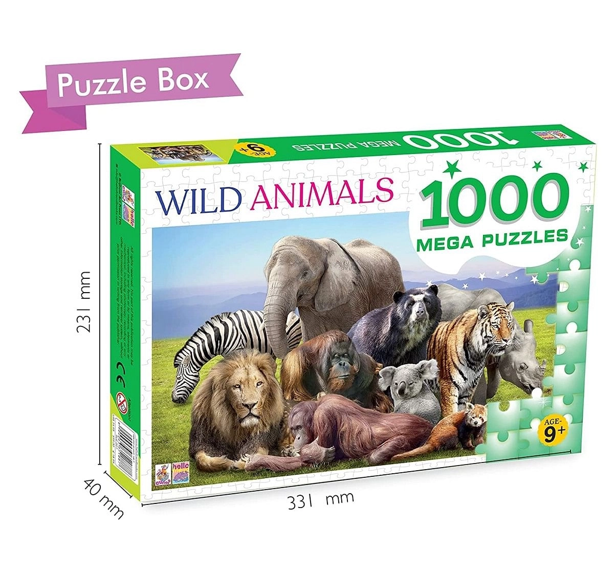 Hellofriend Books 1000 Pieces Wild Animals Puzzle Box Hard Cover Box Multicolor 5Y+