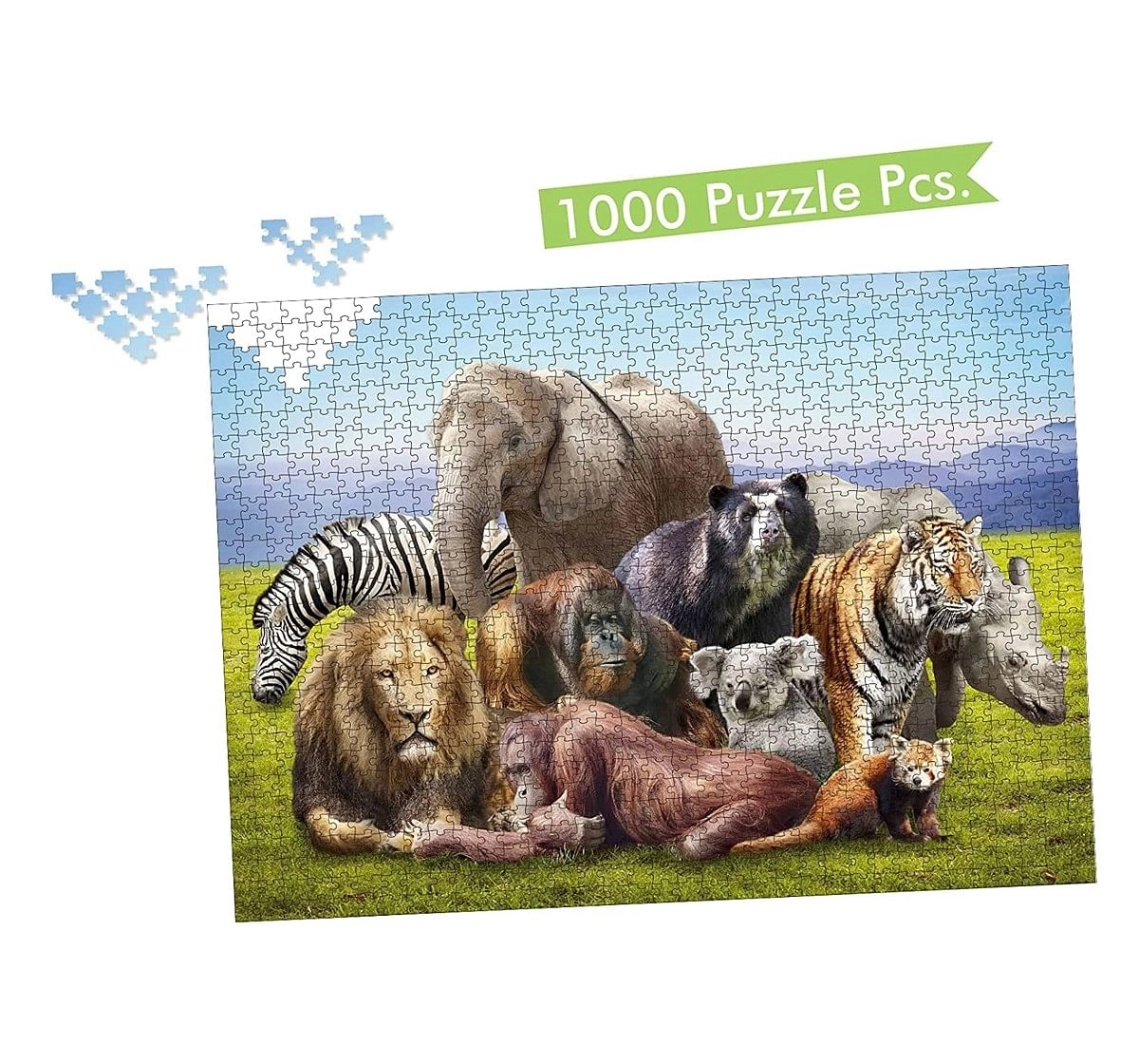 Hellofriend Books 1000 Pieces Wild Animals Puzzle Box Hard Cover Box Multicolor 5Y+