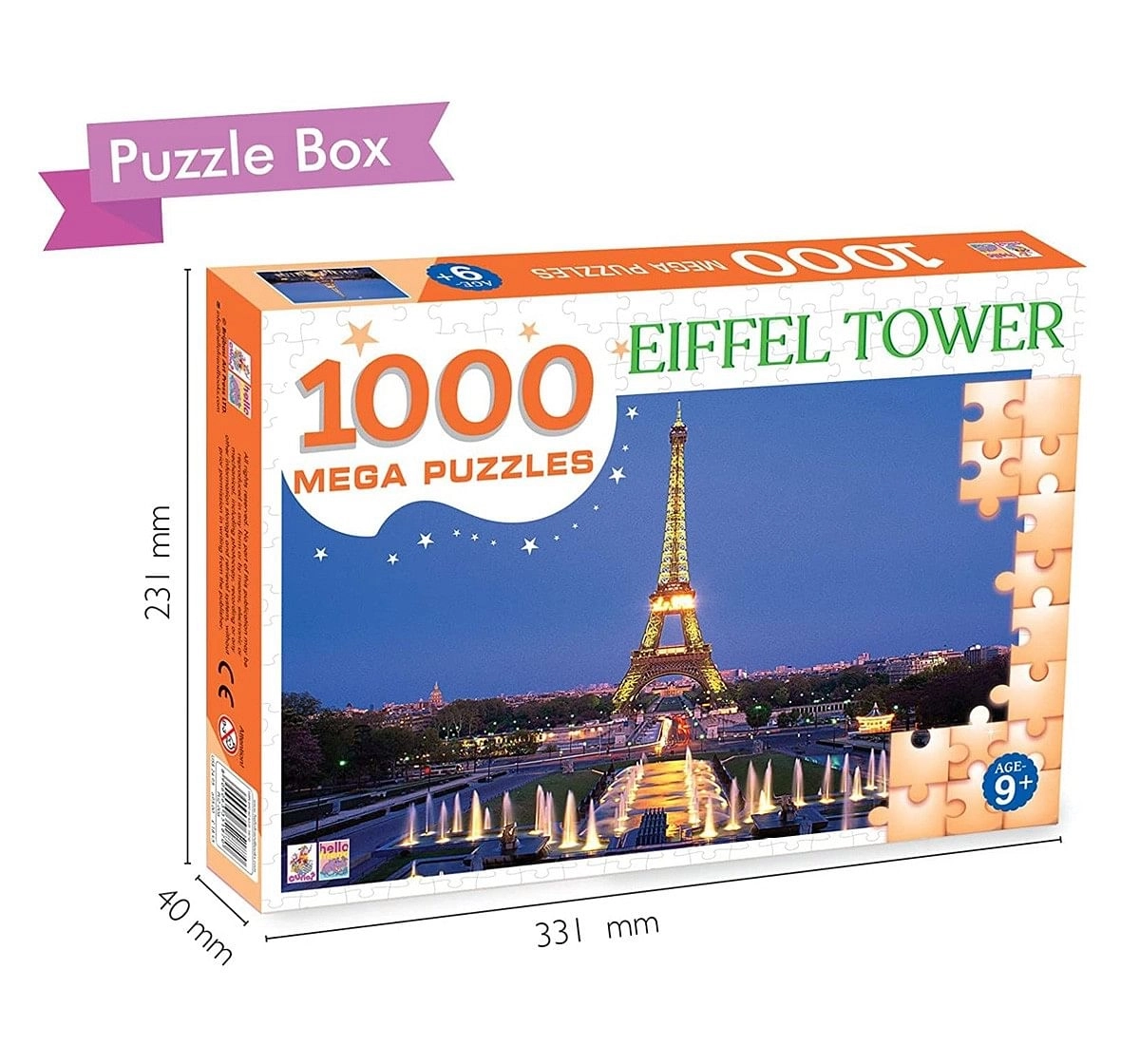 Hellofriend Books 1000 Pieces Eiffel Tower Puzzle Box Hard Cover Box Multicolor 5Y+