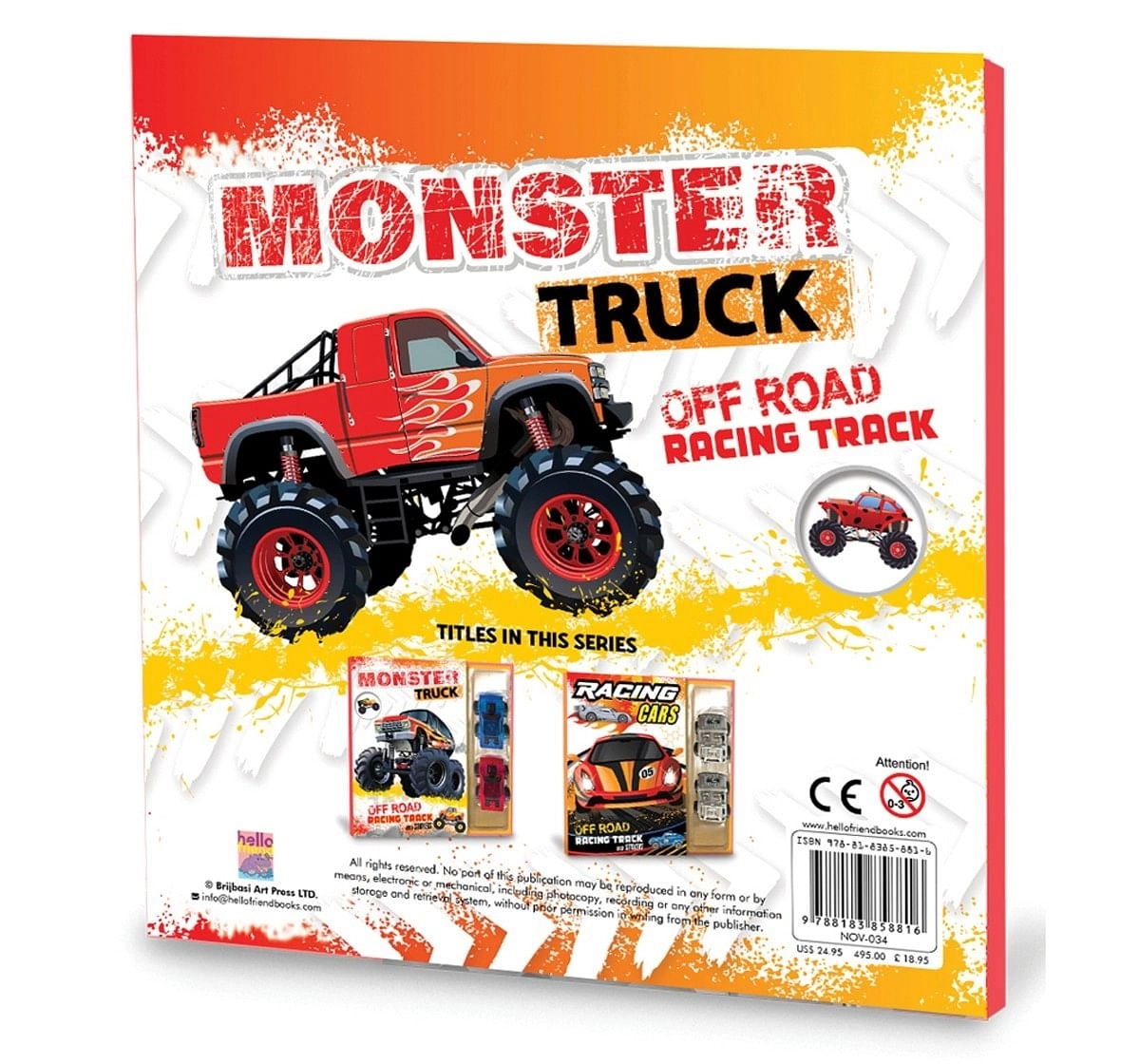 Hellofriend Books Monster Truck OffRoad Racing Track Hard Cover Multicolor 4Y+