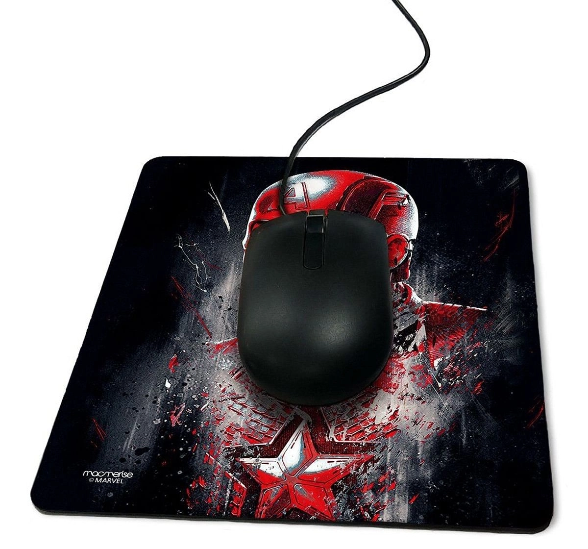 Macmerise Charcoal Art Captain America Mouse Pad Multicolor 12Y+