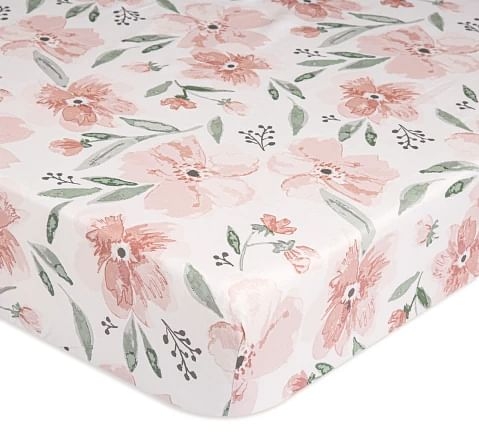 Crane Baby Parker Collection Crib Sheet Floral0Y+ Pink
