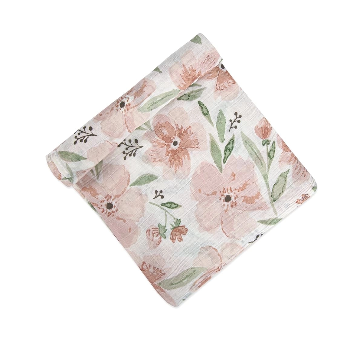Crane Baby Parker Collection Muslin Swaddle Floral Print 0Y+ Pink