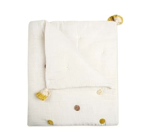 Crane Baby Kendi Collection Pom Pom Blanket0Y+ White